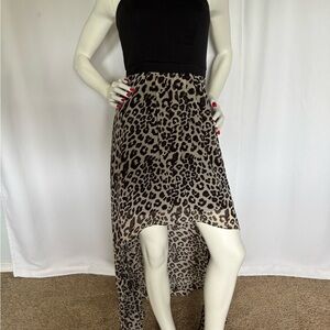 Leopard Print strapless dress